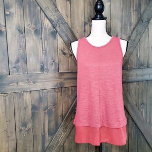 J. Crew Pink Mixed Media Tank